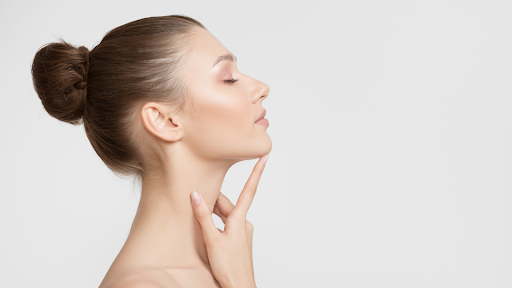 Close-up of woman&rsquo;s face highlighting facelift rejuvenation results