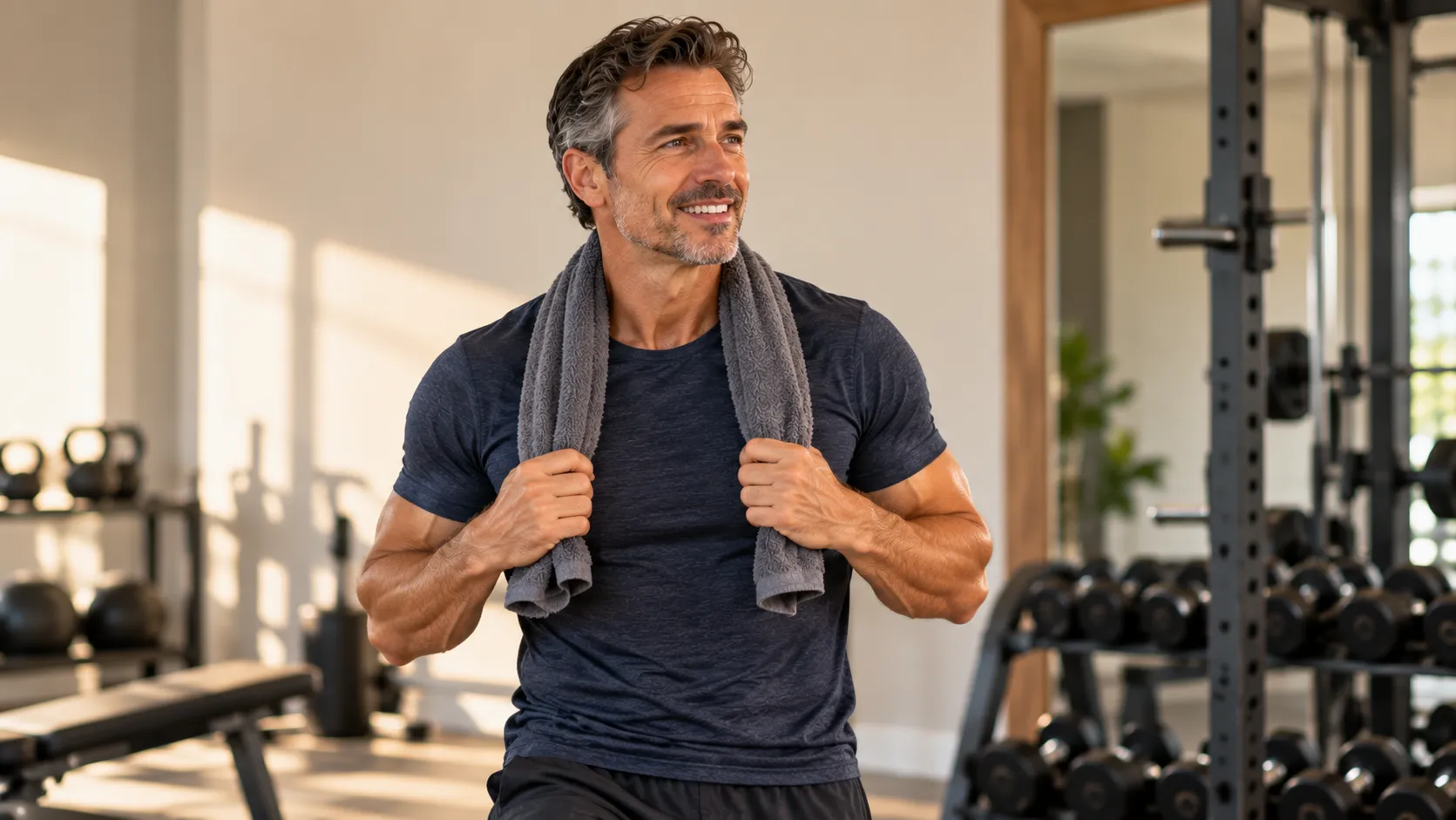 A man in the gym living his best life
